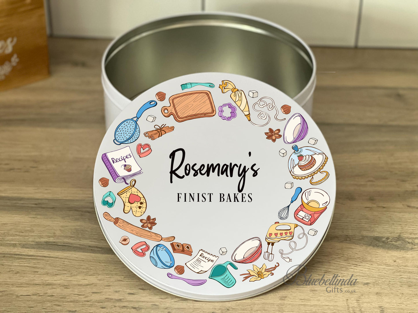 Baking Wreath Personalised Cake Tin