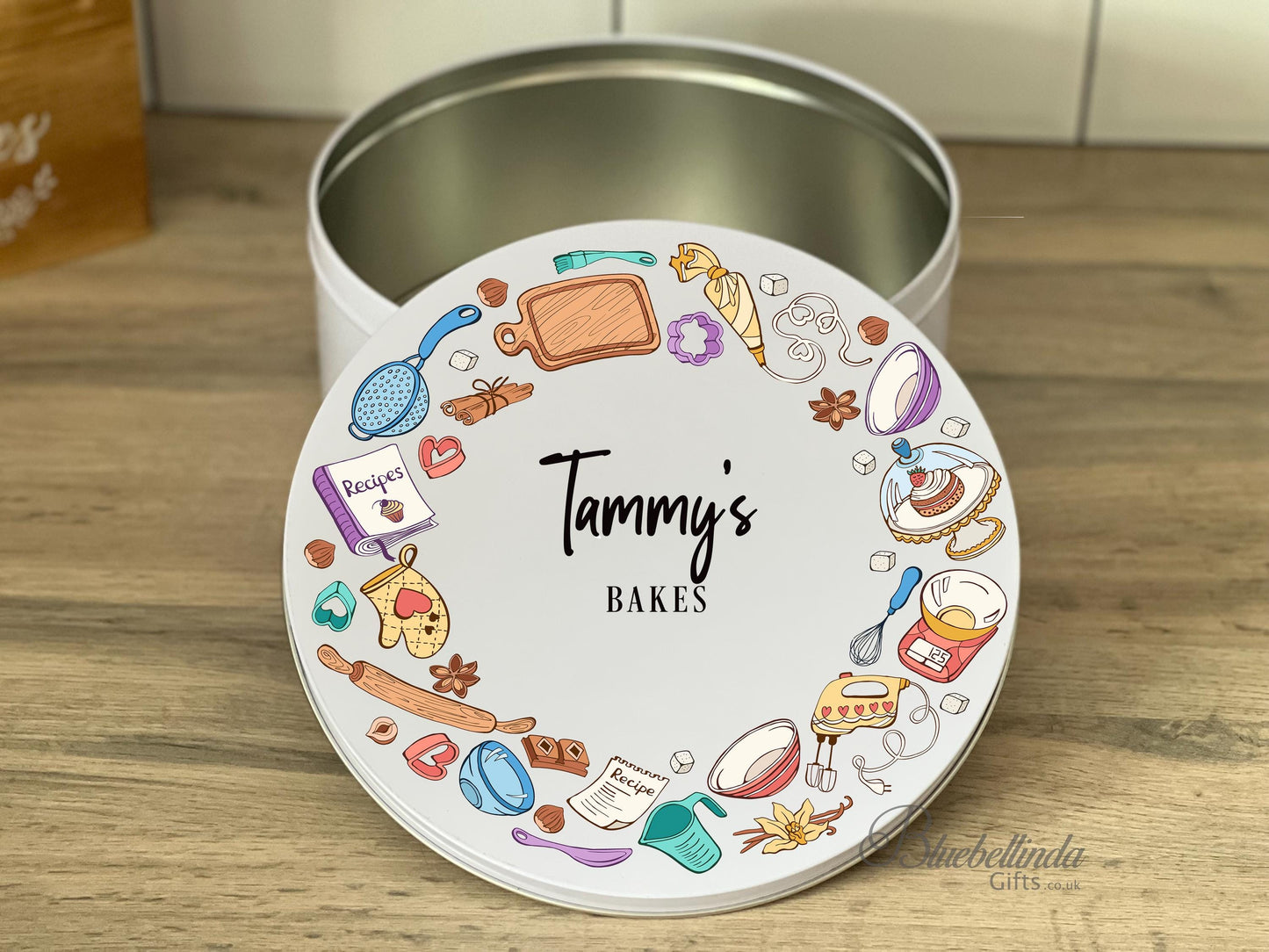 Baking Wreath Personalised Cake Tin