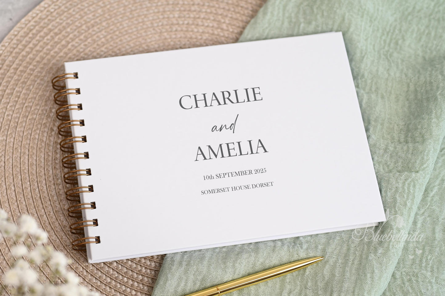 Personalised Wedding Guest Book, High Quality Hand-printed Book, Modern Wedding Design, Wedding Photo Album