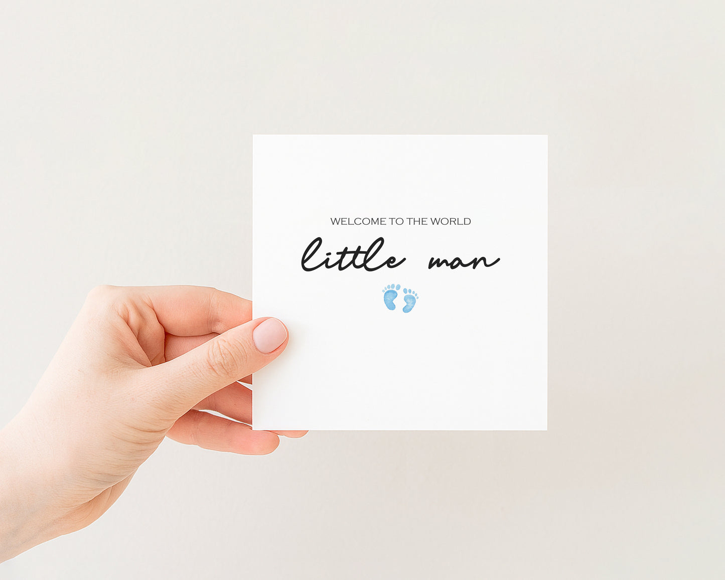 Blue Little Man Baby Card