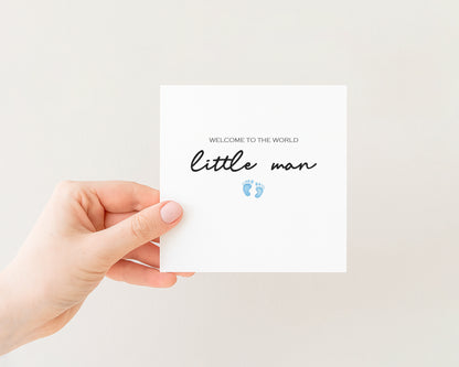 Blue Little Man Baby Card
