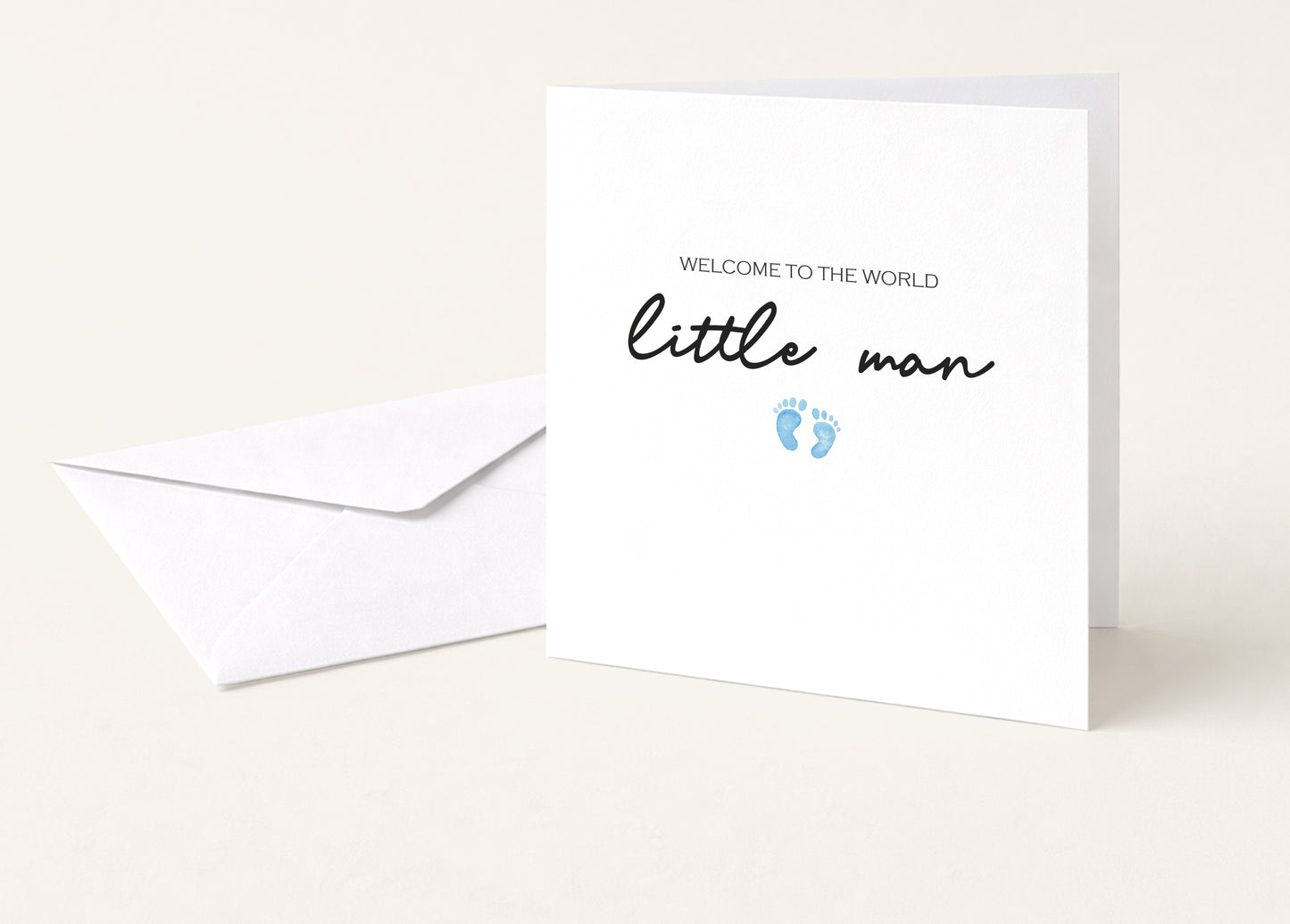 Blue Little Man Baby Card