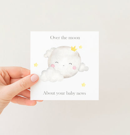 Over The Moon Baby Card