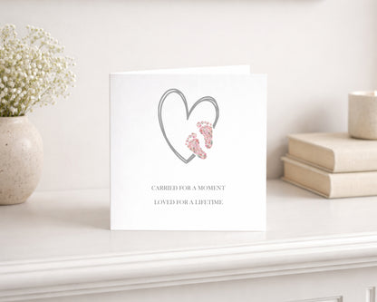 Carried for a Moment, Loved for a Lifetime pink Card