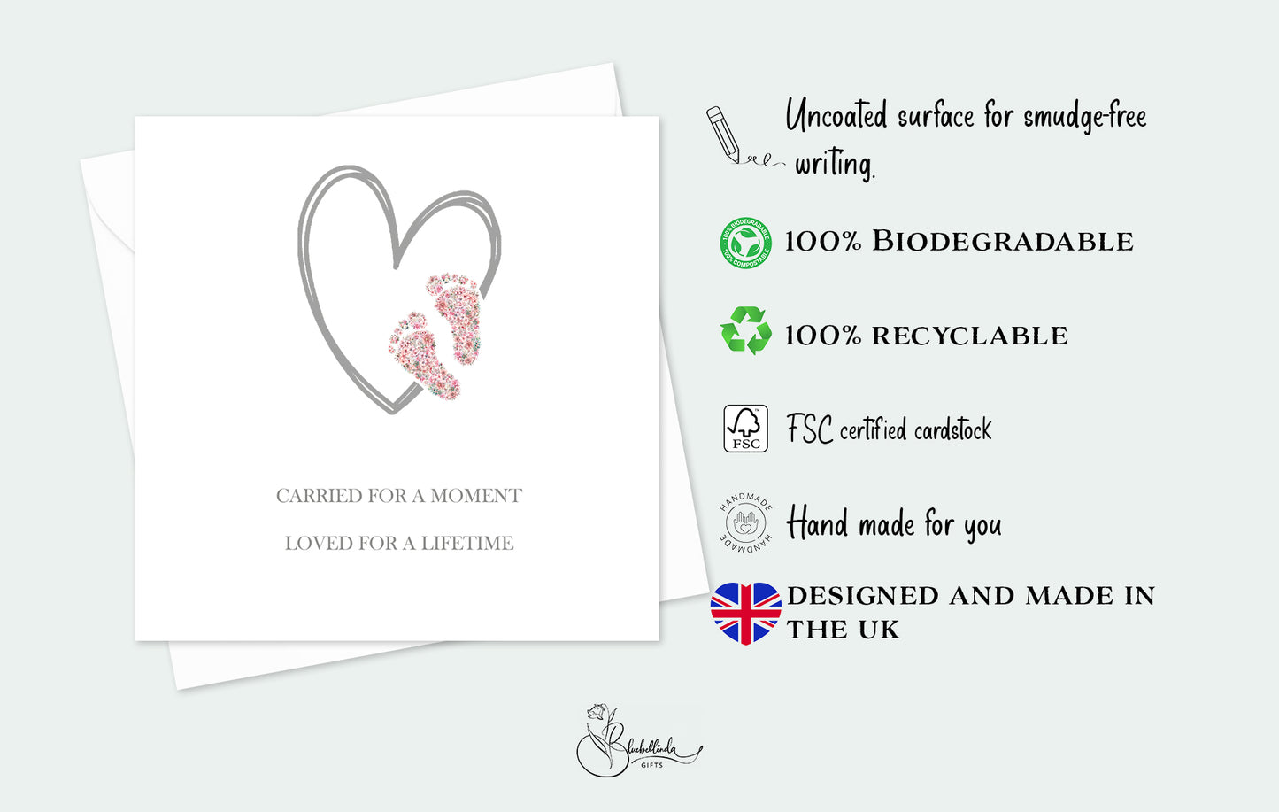 Carried for a Moment, Loved for a Lifetime pink Card