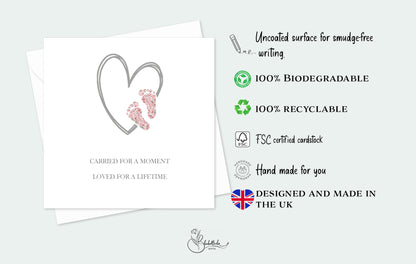 Carried for a Moment, Loved for a Lifetime pink Card