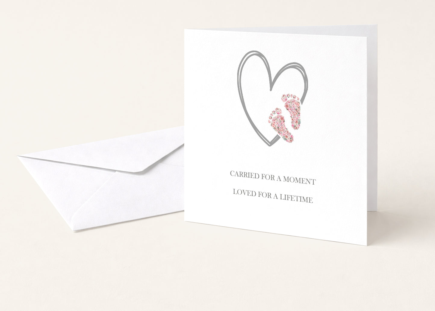 Carried for a Moment, Loved for a Lifetime pink Card