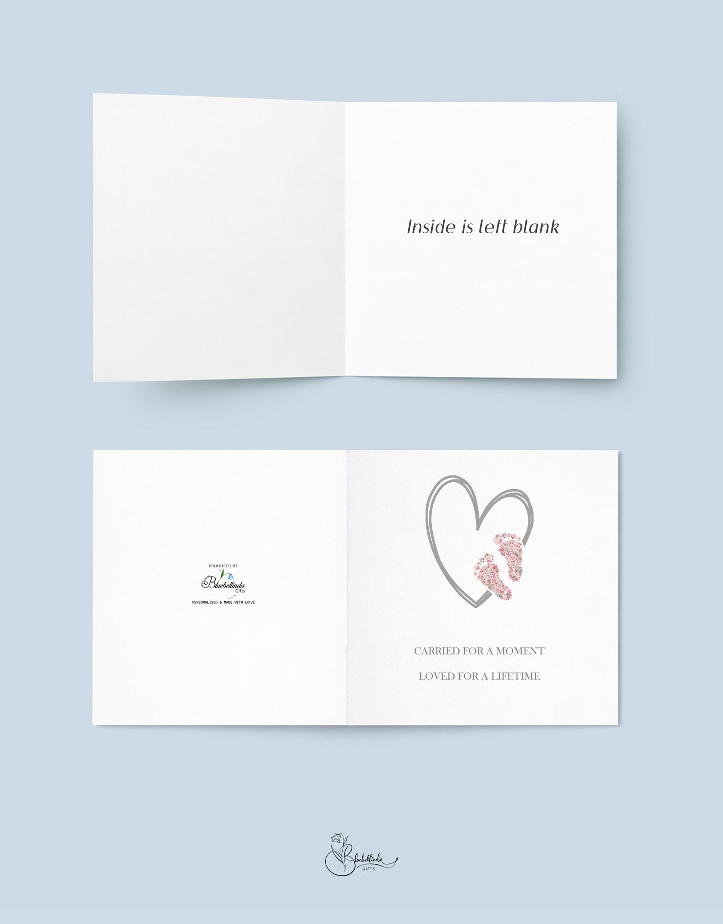 Carried for a Moment, Loved for a Lifetime pink Card