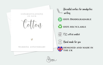 Cotton Anniversary Card