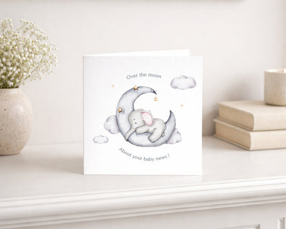 Over the moon Baby Card