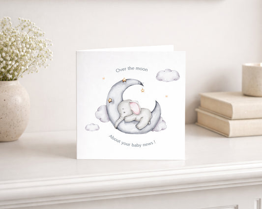 Over the moon Baby Card