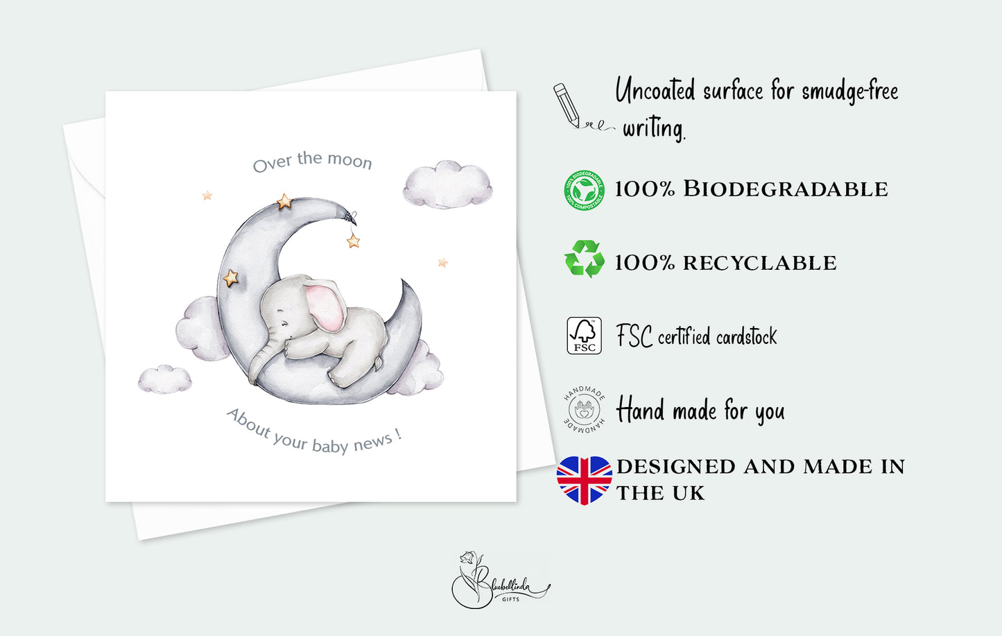 Over the moon Baby Card