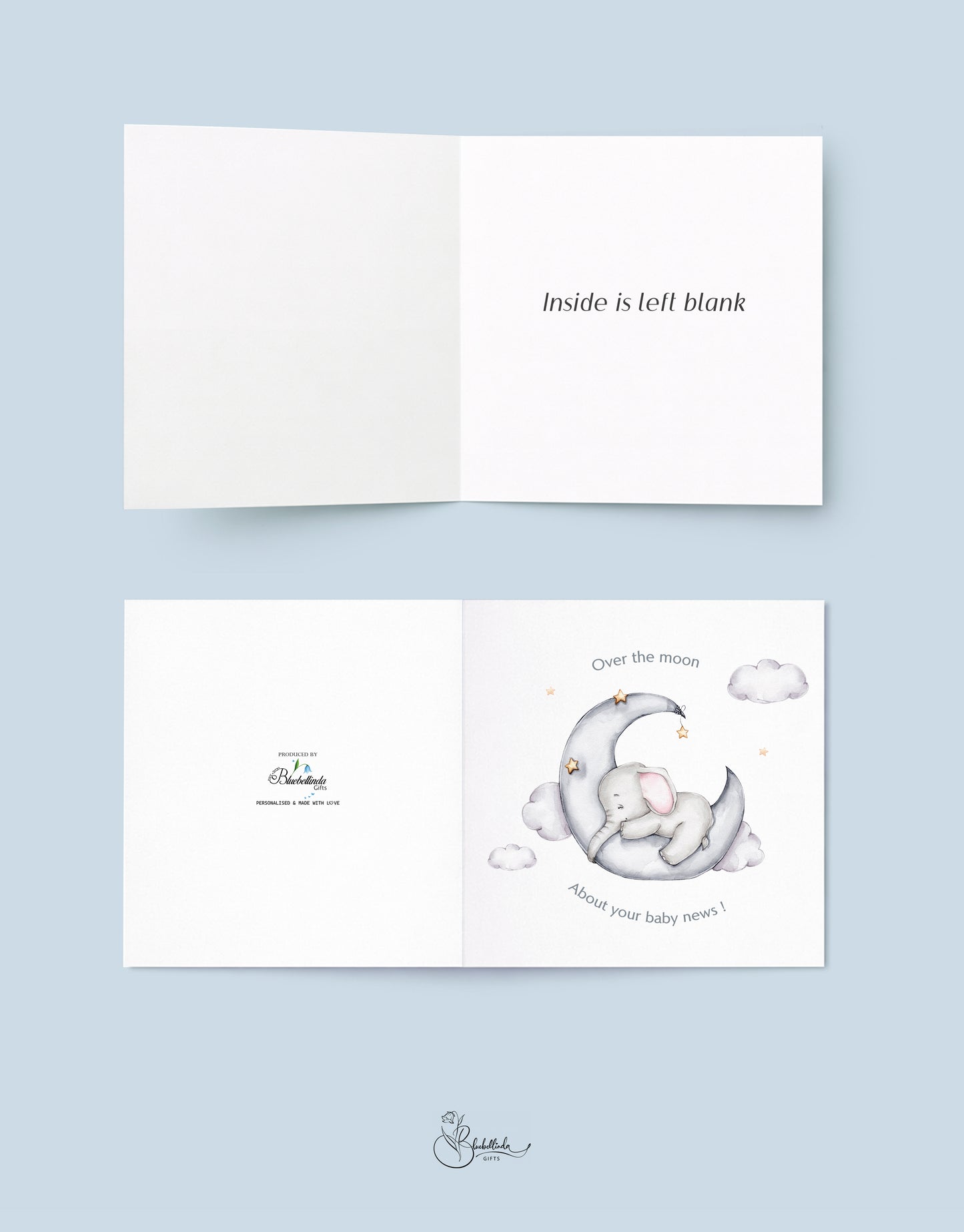 Over the moon Baby Card