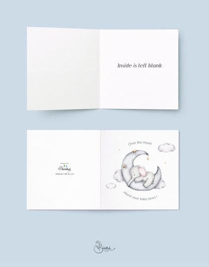 Over the moon Baby Card