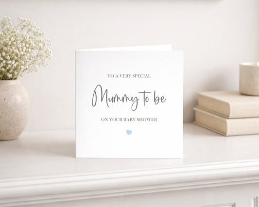 Mummy to Be, baby shower blue Card