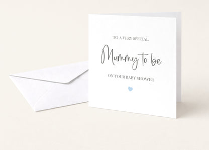 Mummy to Be, baby shower blue Card