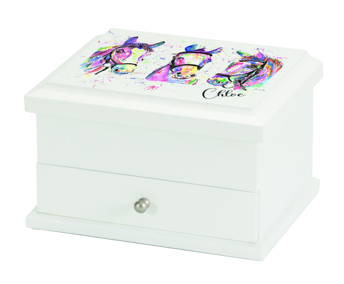 Luxury Personalised Horse jewelry / Jewellery Box Pink , baptism gift,christening gift,girls jewelry box, Bluebellindagifts