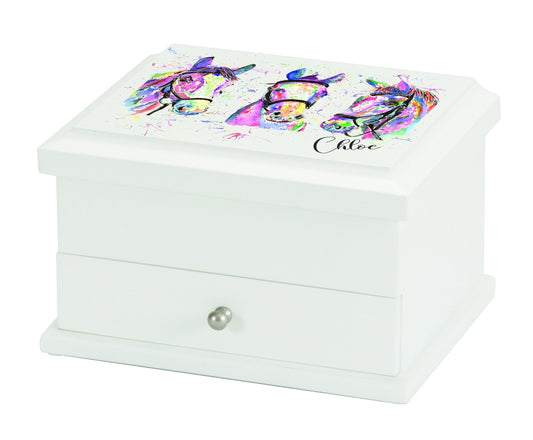 Luxury Personalised Horse jewelry / Jewellery Box Pink , baptism gift,christening gift,girls jewelry box, Bluebellindagifts
