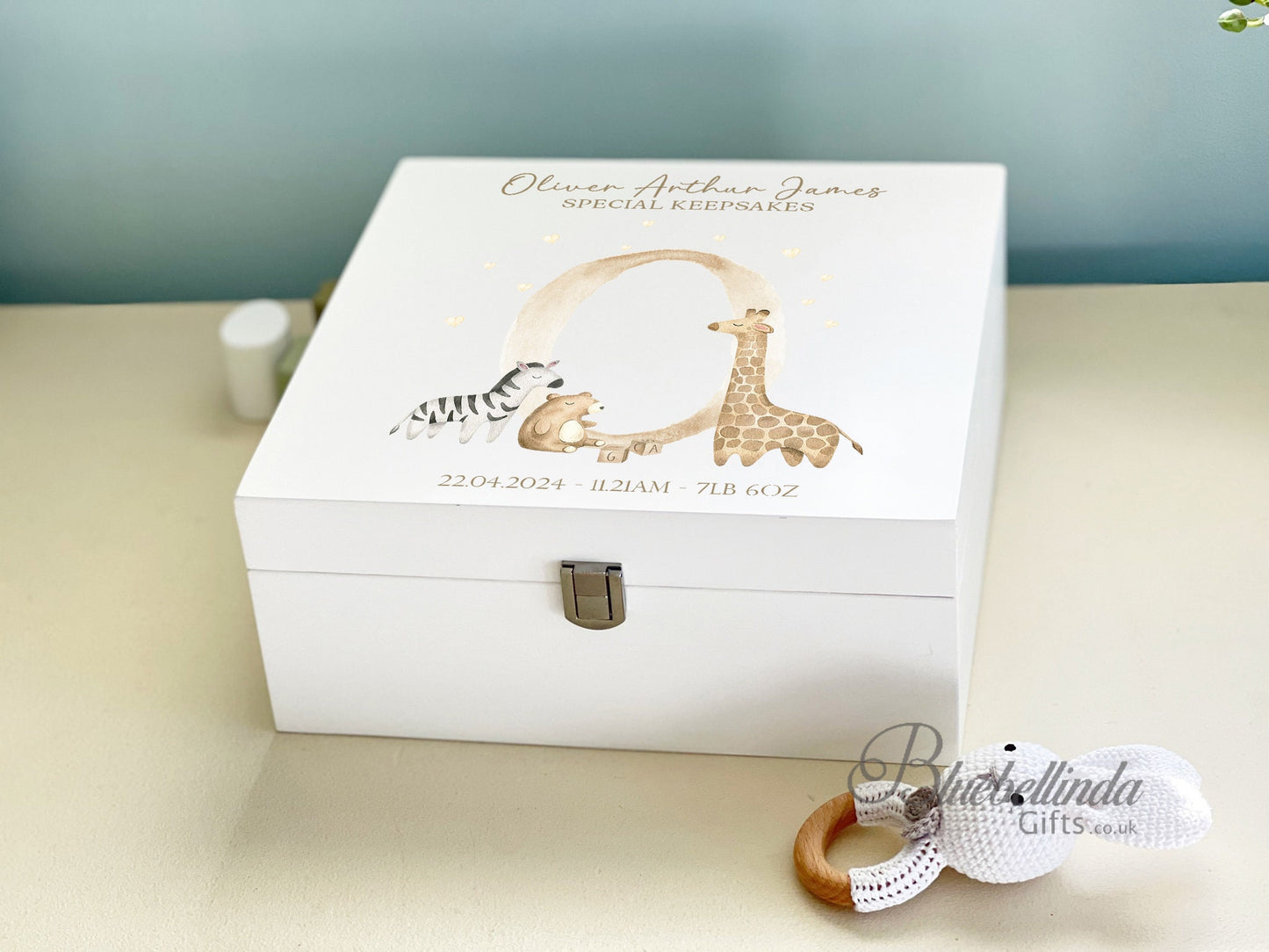 Brown Inital Baby Keepsake Box