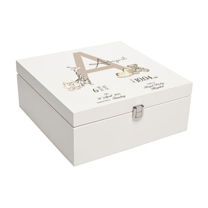 Brown Inital Baby Keepsake Box