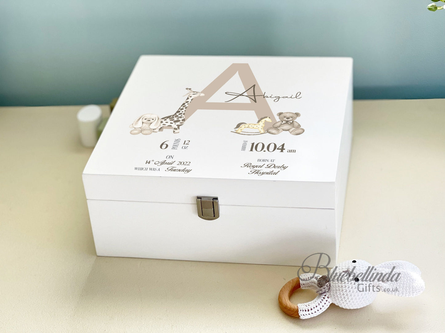 Brown Inital Baby Keepsake Box