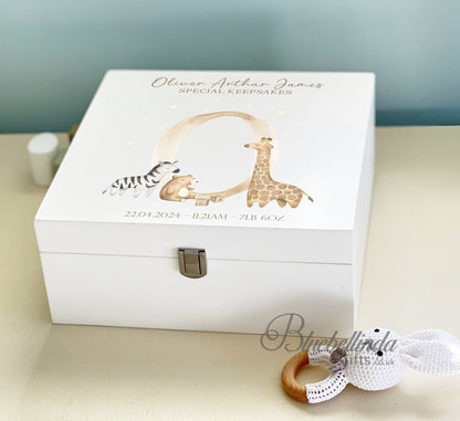 Brown Inital Baby Keepsake Box