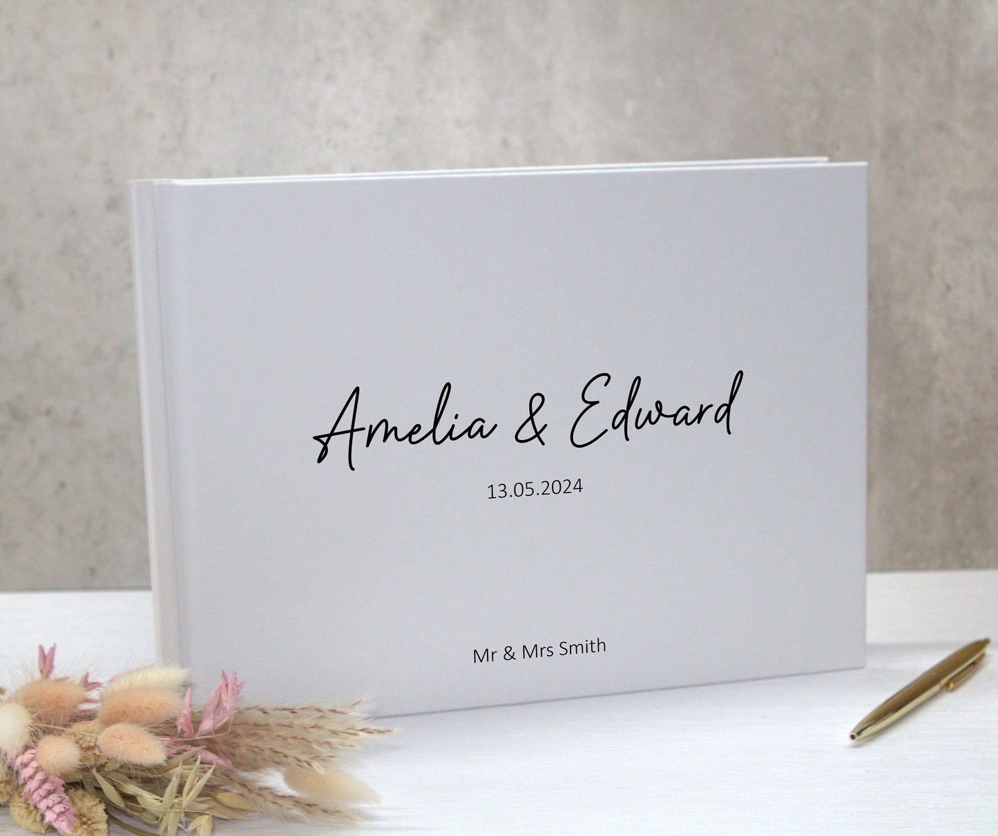 Personalised Wedding Guest Book, White Simple Guestbook, Modern Guest Book, Wedding Photo Album - Polaroid Guest Book - Wedding Gift Ideas