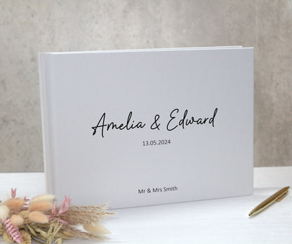 Personalised Wedding Guest Book, White Simple Guestbook, Modern Guest Book, Wedding Photo Album - Polaroid Guest Book - Wedding Gift Ideas