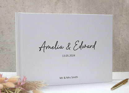 Personalised Wedding Guest Book, White Simple Guestbook, Modern Guest Book, Wedding Photo Album - Polaroid Guest Book - Wedding Gift Ideas