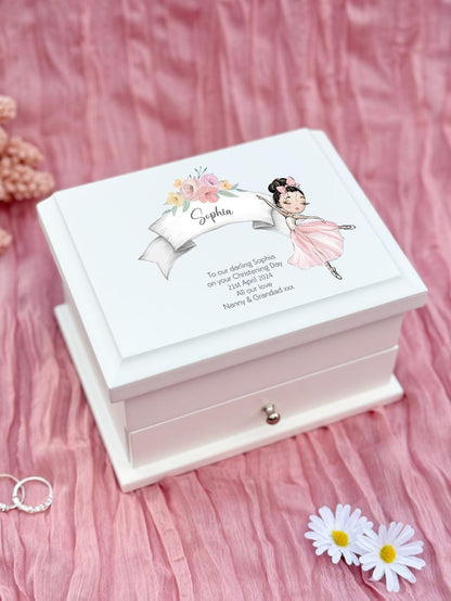 7 Luxury Personalised Ballerina jewelry / Jewellery Box Pink , baptism gift,christening gift,girls jewelry box Bluebellinda, Bluebellindagifts