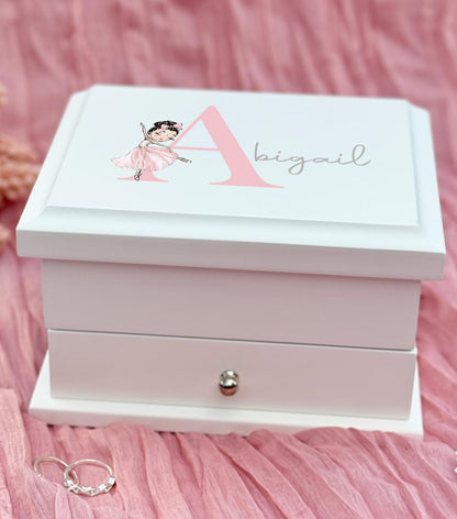 9 Luxury Personalised Ballerina jewelry / Jewellery Box Pink , baptism gift,christening gift,girls jewelry box Bluebellinda, Bluebellindagifts