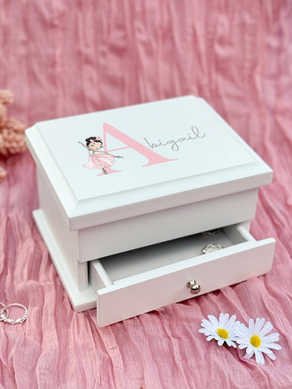 9 Luxury Personalised Ballerina jewelry / Jewellery Box Pink , baptism gift,christening gift,girls jewelry box Bluebellinda, Bluebellindagifts