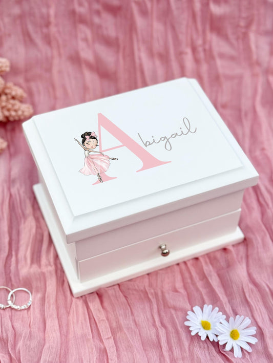 9 Luxury Personalised Ballerina jewelry / Jewellery Box Pink , baptism gift,christening gift,girls jewelry box Bluebellinda, Bluebellindagifts