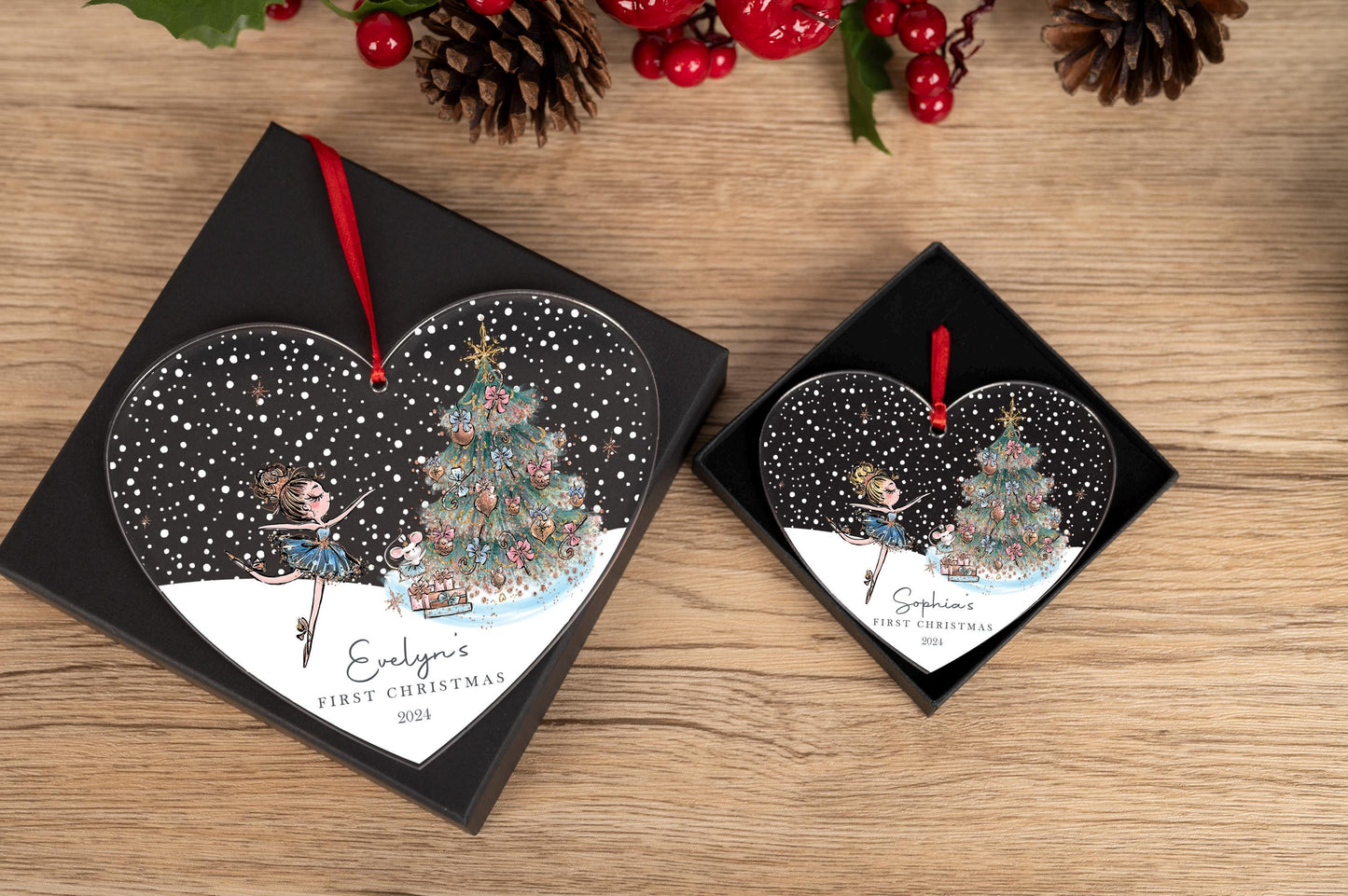 Personalised First Christmas nutcracker fairy ballerina Decoration, Babies, 1st Christmas, Bear, New Baby, Christmas Bauble, Free Gift Bag