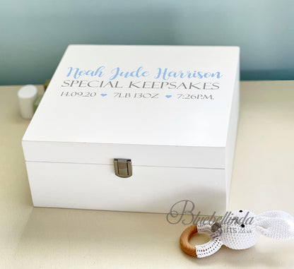 Blue Simple Baby Keepsake Box
