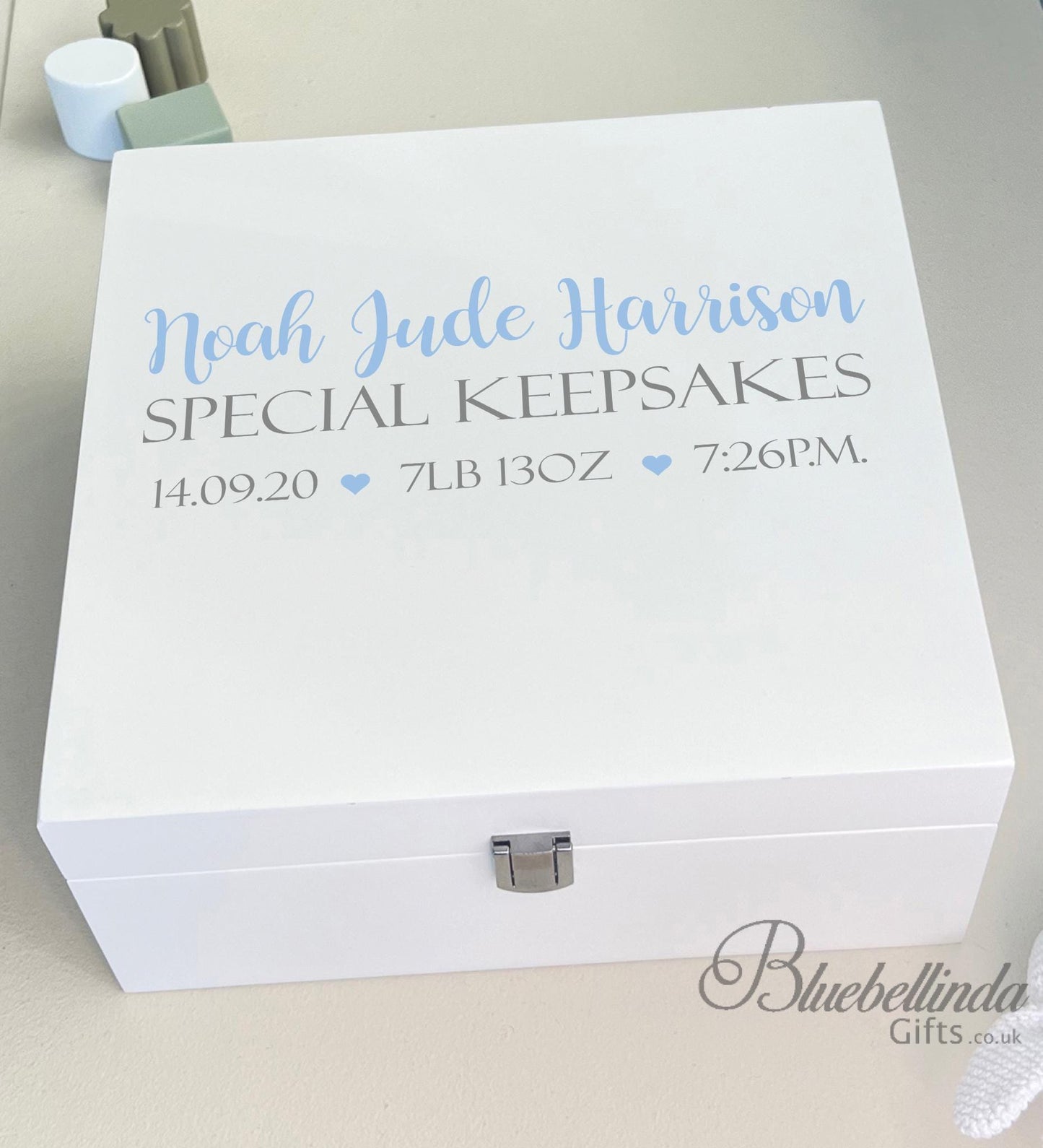 Blue Simple Baby Keepsake Box
