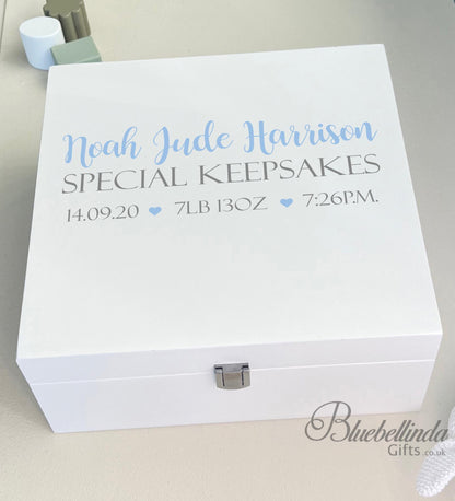 Blue Simple Baby Keepsake Box