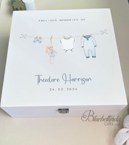 Washing Line Baby Keepsake Box