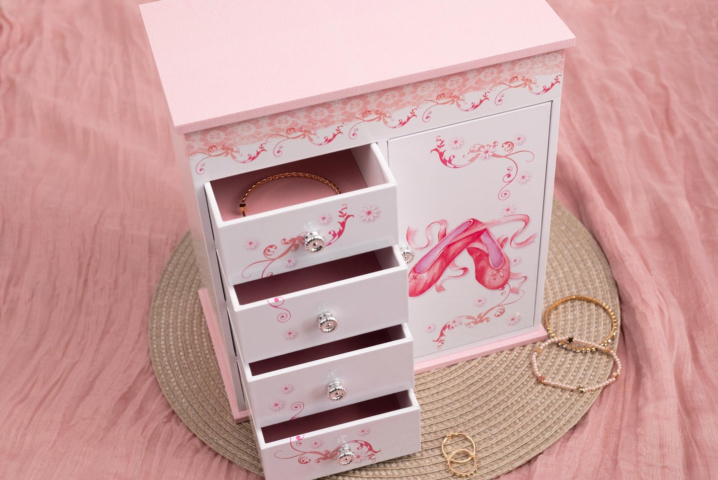 6 Luxury Large Personalised ballerina music box, musical jewellery box, ballerina music, ballerina box, Ballet Slippers Bluebellindagifts