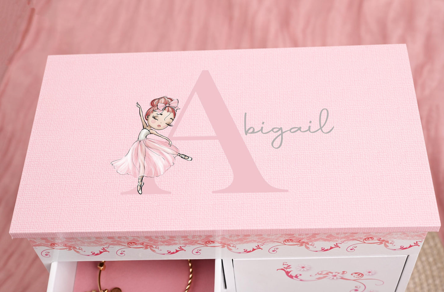 6 Luxury Large Personalised ballerina music box, musical jewellery box, ballerina music, ballerina box, Ballet Slippers Bluebellindagifts