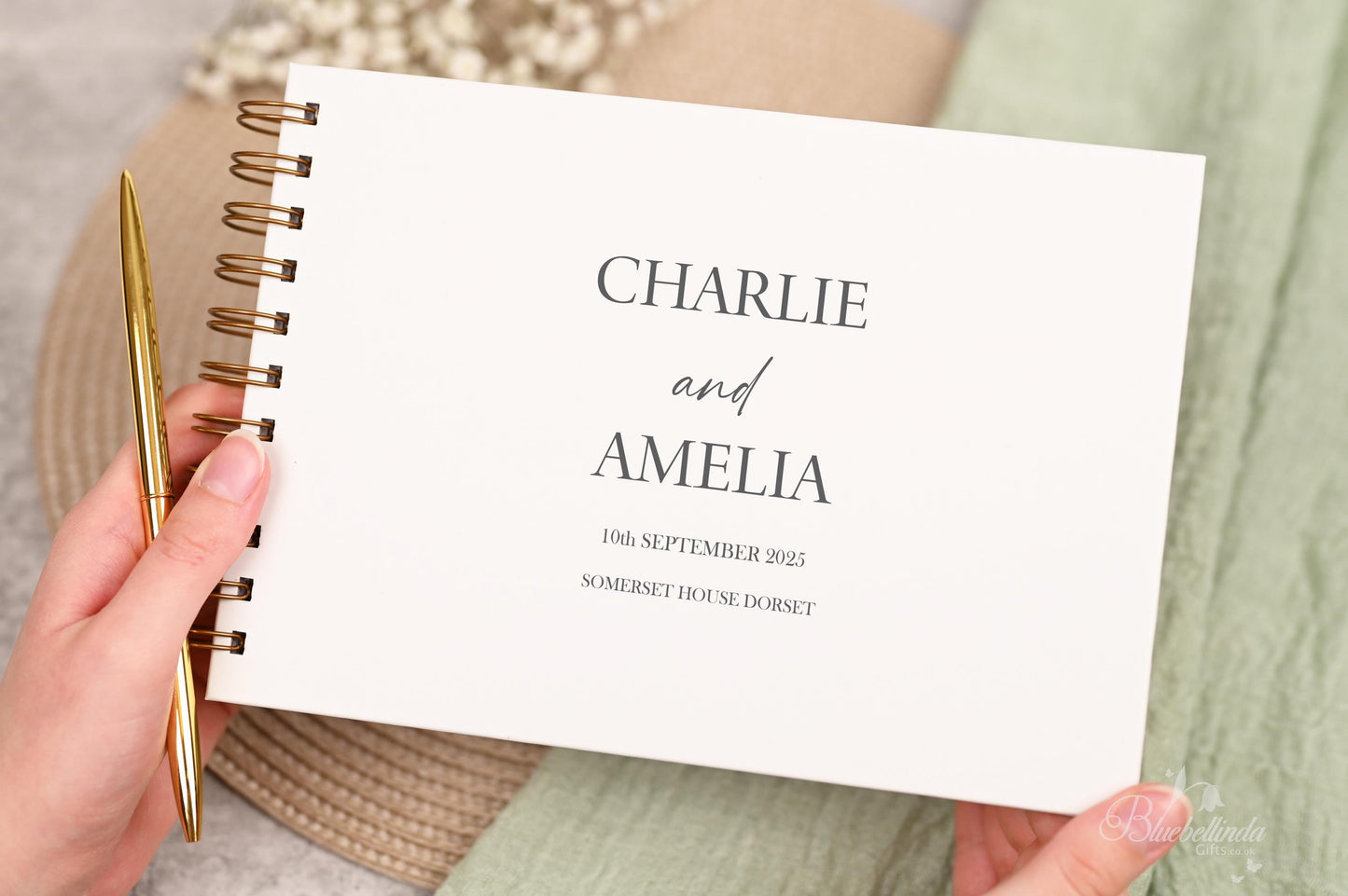 Personalised Wedding Guest Book, High Quality Hand-printed Book,  Modern Wedding Design, Wedding Photo Album