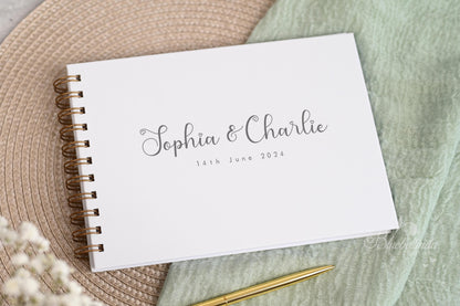 Personalized Wedding Guest Book: Modern Hand-Printed Photo Album