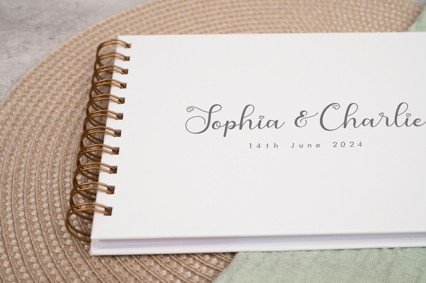 Personalized Wedding Guest Book: Modern Hand-Printed Photo Album
