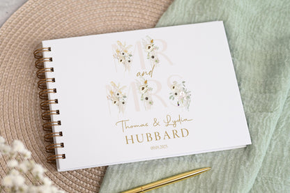 Personalised Wedding Guest Book, High Quality Hand-printed Book, Mr & Mrs Modern Wedding Design, Wedding Photo Album