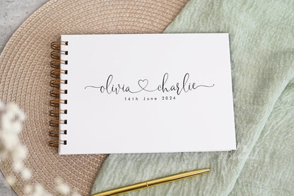 Personalised Wedding Guest Book, High Quality Hand-printed Book, elegant simplicity Modern Wedding Design, Wedding Photo Album