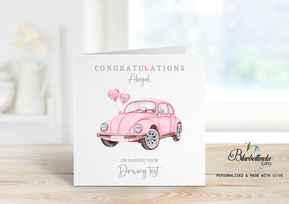 Personalised Driving Test Card - Congratulations Passed New Driver Card - Well Done Card - Daughter Son Best Friend Granddaughter Grandson