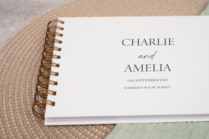 Personalised Wedding Guest Book, High Quality Hand-printed Book,  Modern Wedding Design, Wedding Photo Album