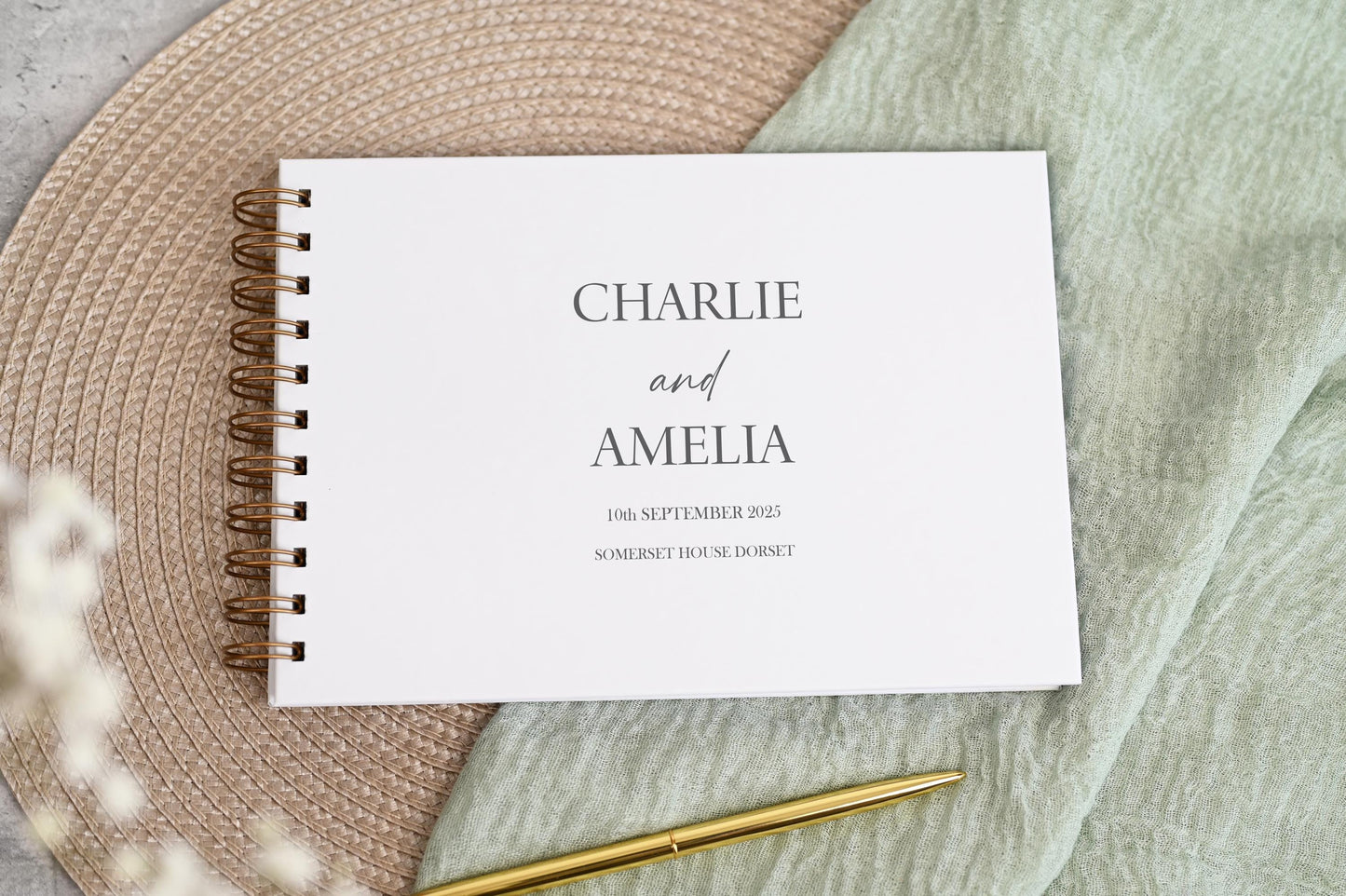 Personalised Wedding Guest Book, High Quality Hand-printed Book,  Modern Wedding Design, Wedding Photo Album