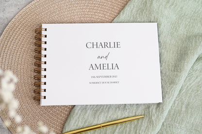 Personalised Wedding Guest Book, High Quality Hand-printed Book,  Modern Wedding Design, Wedding Photo Album