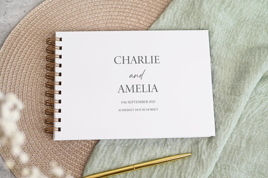 Personalised Wedding Guest Book, High Quality Hand-printed Book,  Modern Wedding Design, Wedding Photo Album